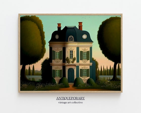 Vintage Countryside Print Vintage Wall Art Old World Farmhouse Painting Vintage Poster Watercolor Art Antique Oil Painting
