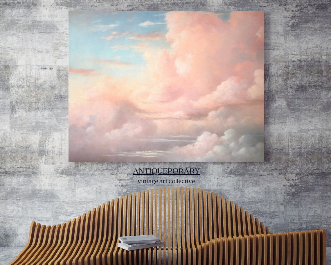 Soft Pink and Peach Cloud Sky in a Dreamy Pastel Skyscape Poster - Image 6