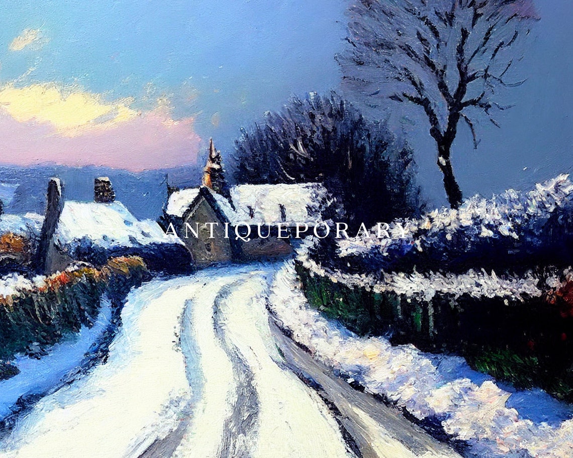 Vintage Landscape Painting Country Field Wall Art Country Landscape Painting Print Country Landscape Painting Antique Landscape Art Print - Image 2