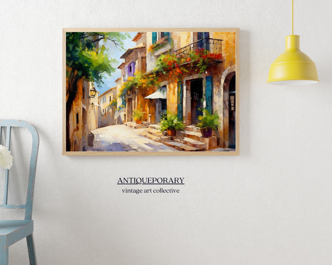French Cityscape Art Print Vintage Architecture Oil Painting Urban Wall Decor Vintage European Cityscape Painting Wall Art - Image 6