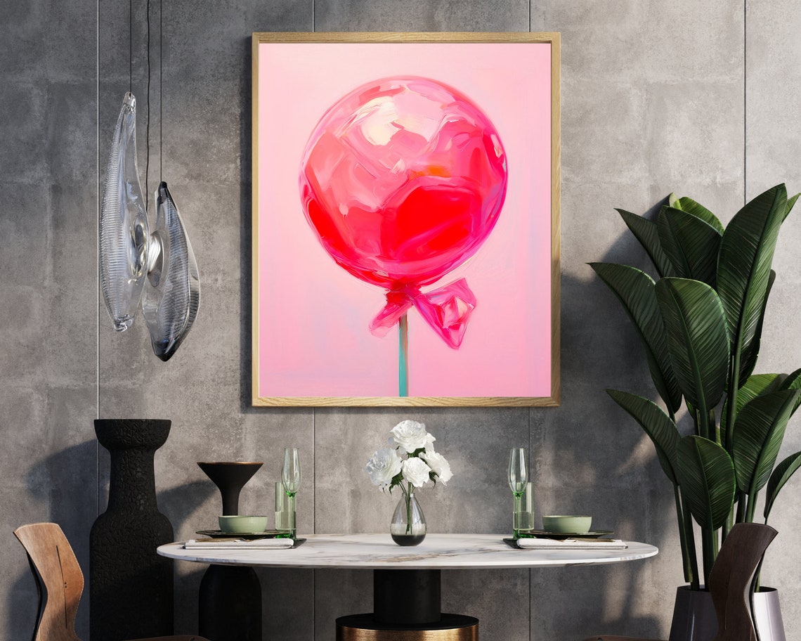 Giant Pink Lollipop Pop Art Candy Still Life Modern Wall Poster - Image 6
