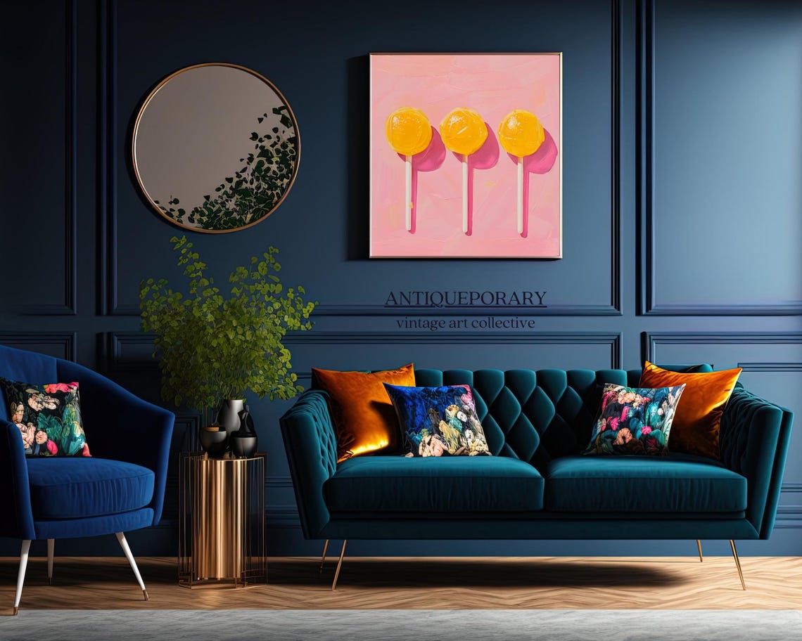 Yellow Lollipop Trio Pink Background Modern Pop Art Style Poster - Image 5
