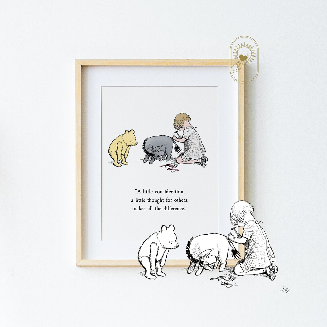 Winnie The Pooh Quote Nursery Wall Art Decor