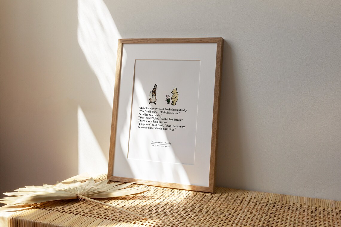 Rabbit Is Clever Benjamin Hoff Tao of Pooh Quote Funny Classic Art Poster - Image 2
