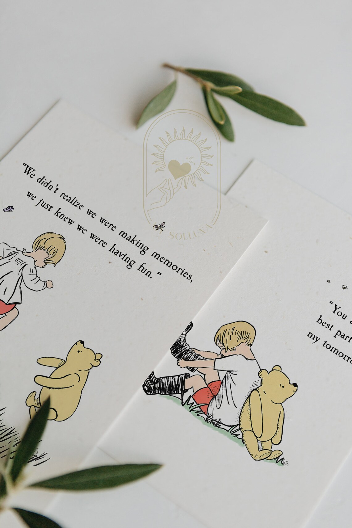 Best Part of My Tomorrow Christopher Robin Pooh Boots Colored Quote Poster - Image 2