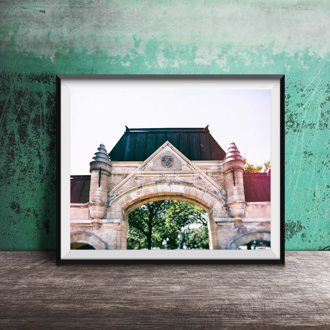 Union Stockyard Gate Stone Arch Chicago Landmark Photography Poster