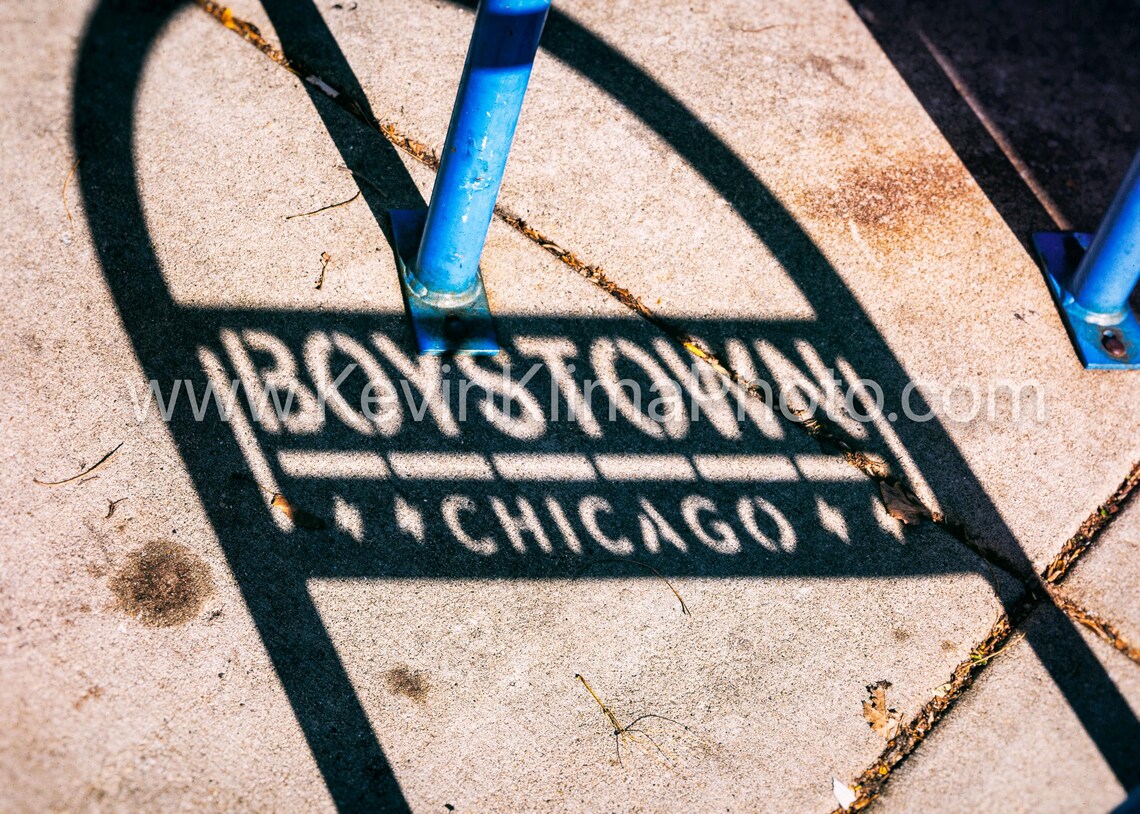 Boystown Chicago Sidewalk Shadow Sign Neighborhood Color Photo Print - Image 3