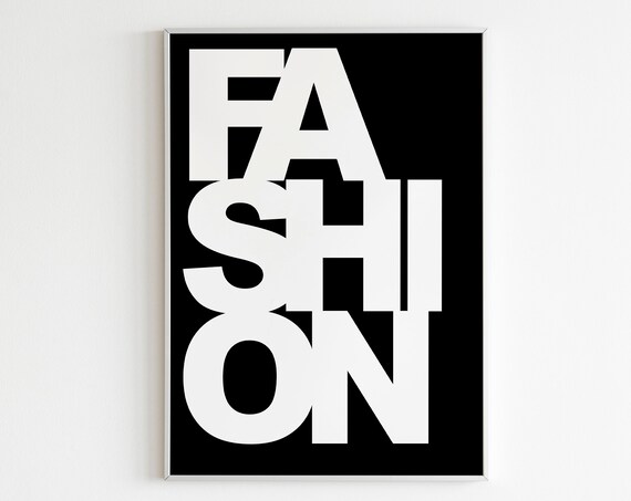 Fashion Bold Black White Typography Statement Closet Boutique Wall Poster