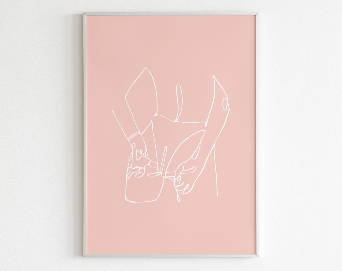 Woman Bum Print, Single Line Nude Art