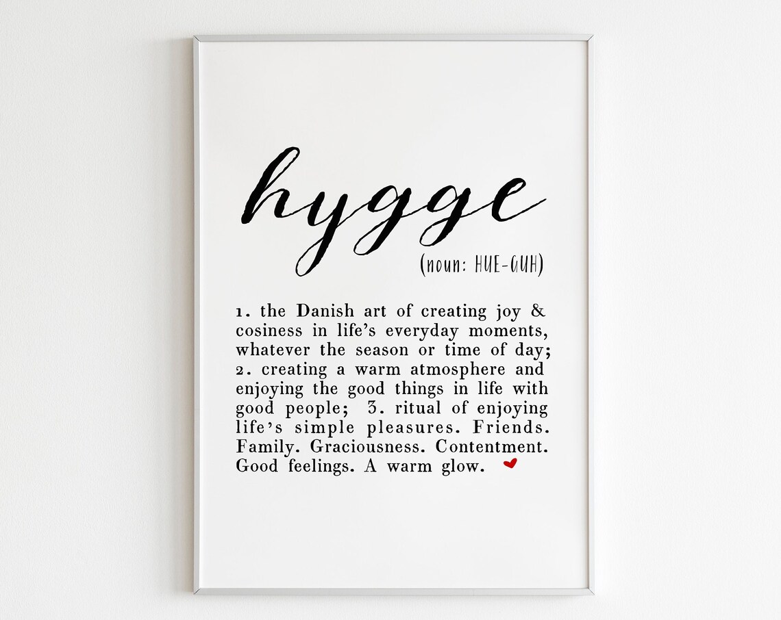 Hygge Definition Danish Cozy Dictionary Style Scandi Home Decor Poster