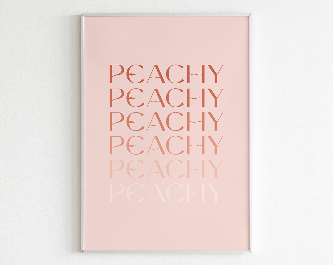 Peachy Print Peachy Gradient Wall Art Pink Orange Wall Art Peachy Poster Boho Wall Art Boho Print Eclectic Prints Coral Print