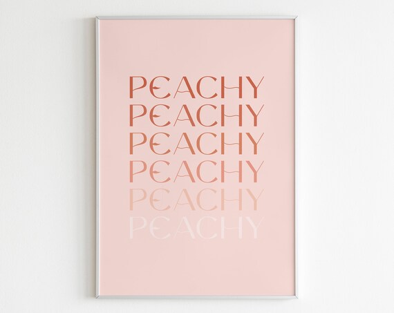 Peachy Print Peachy Gradient Wall Art Pink Orange Wall Art Peachy Poster Boho Wall Art Boho Print Eclectic Prints Coral Print