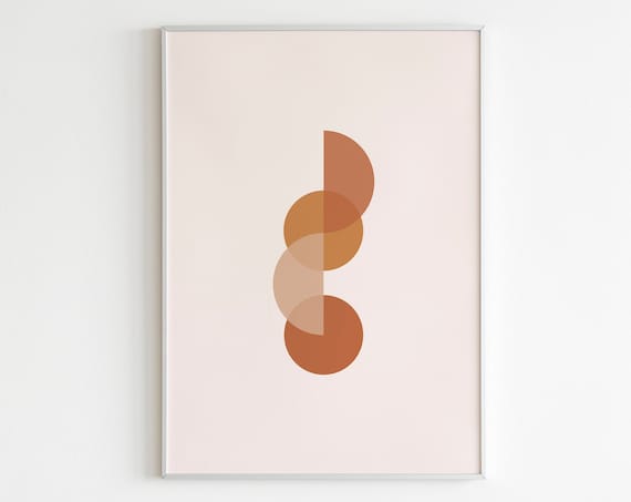 Minimal Geometric Shapes Wall Art Abstract Wall Art Mid Century Modern Wall Artabstract Printboho Printgallery Wallearth Tone Wall Art