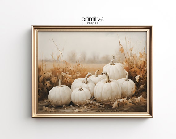 Pumpkin Patch Print, Vintage Autumn Thanksgiving Decor