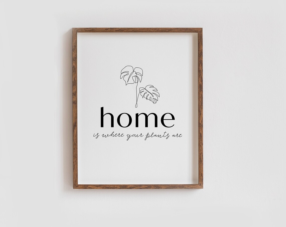 Home Is Where Your Plants Are Monstera Botanical Plant Lover Poster