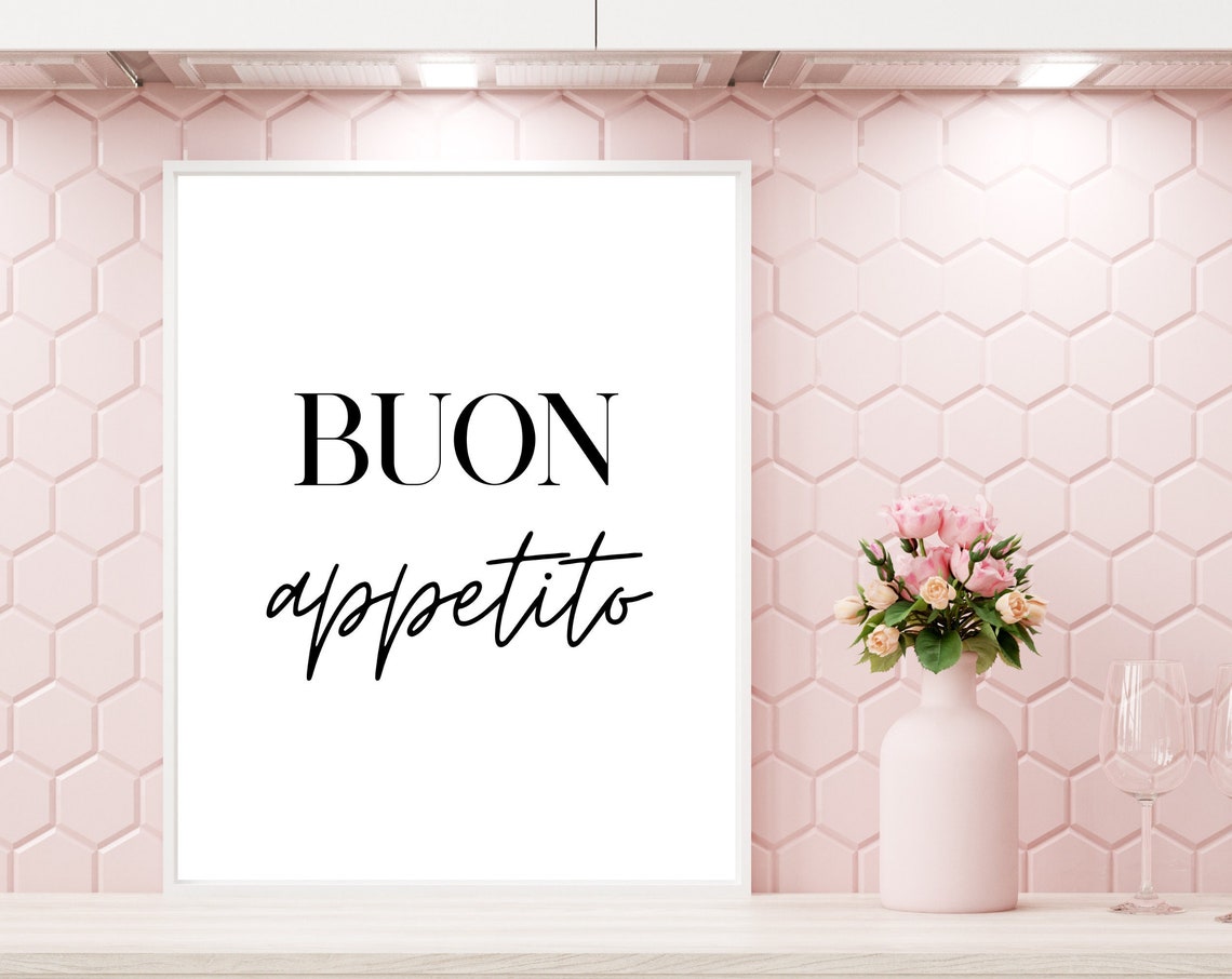 Buon Appetito Italian Mixed Type Modern Kitchen Decor Poster
