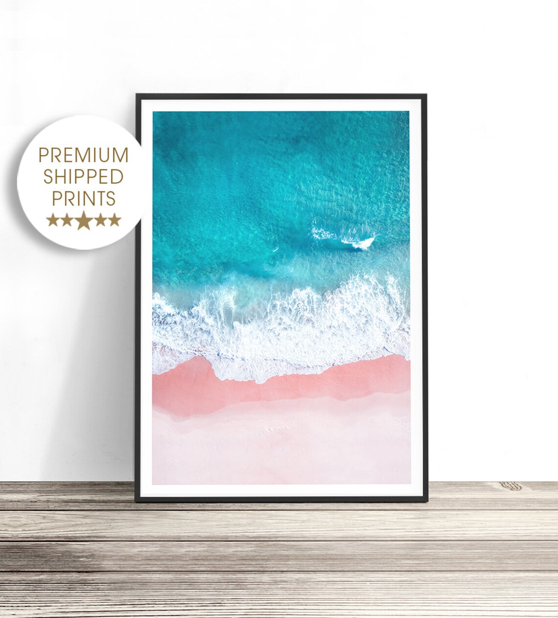Aerial Beach Photography Ocean Wave Coastal Art Print