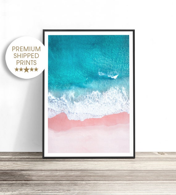 Aerial Beach Photography Ocean Wave Coastal Art Print