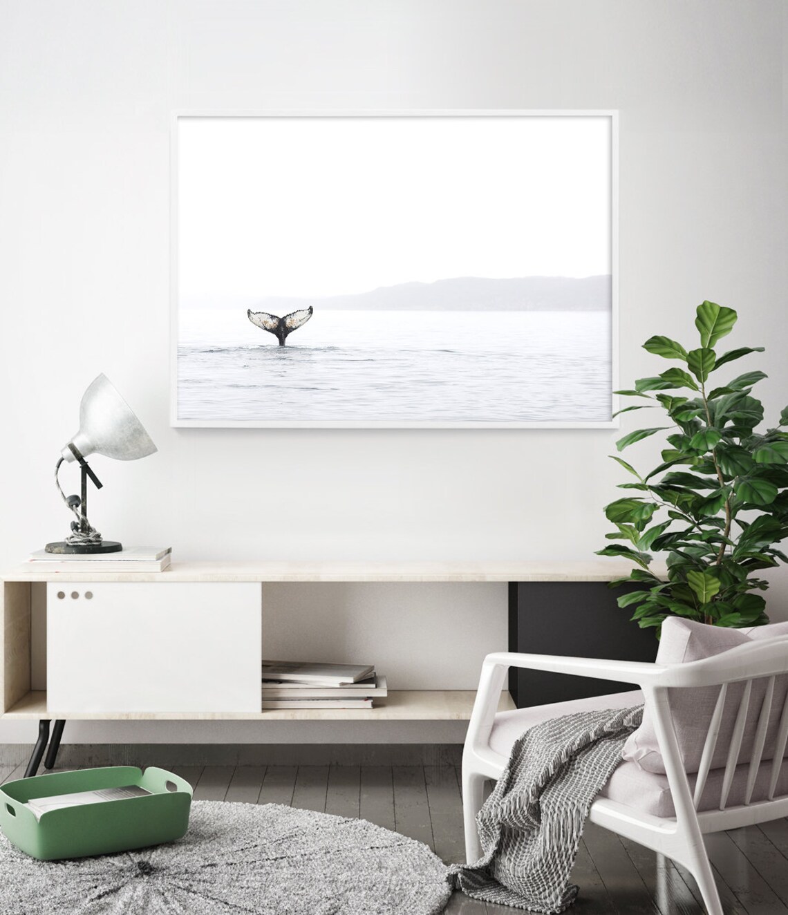Whale Tail Ocean Wall Art, Coastal Decor Poster - Image 2