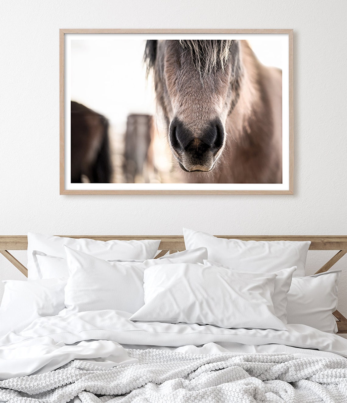 Horse Muzzle Close Up Soft Light Rustic Farm Photography Wall Poster - Image 3