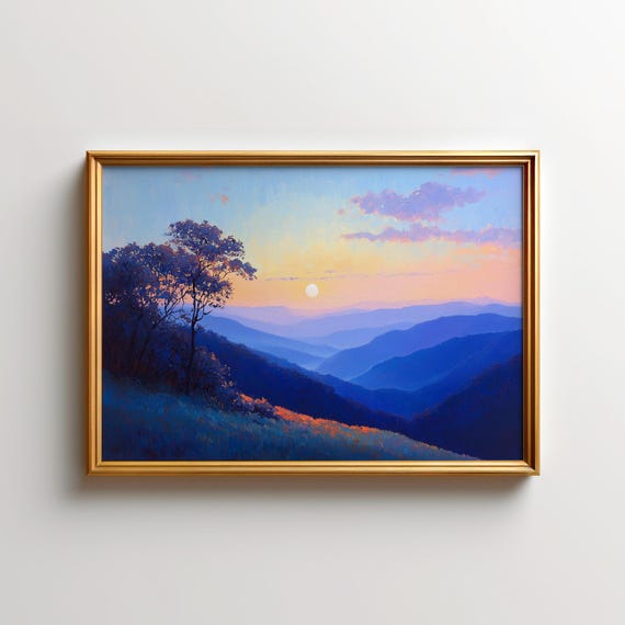 Shenandoah Blue Ridge Mountain Sunset Landscape Art Print