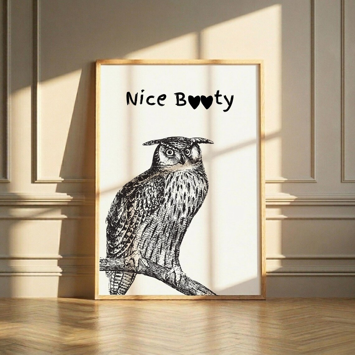 Funny Owl Bathroom Print Vintage Restroom Art Digital Download