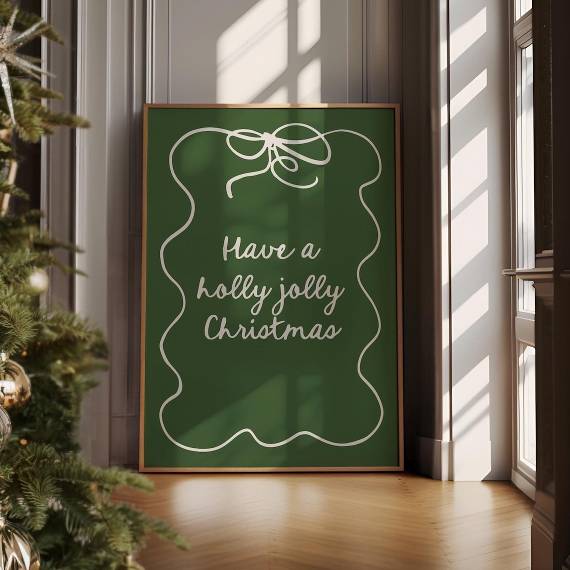 Have A Holly Jolly Christmas Poster, Coquette Bow