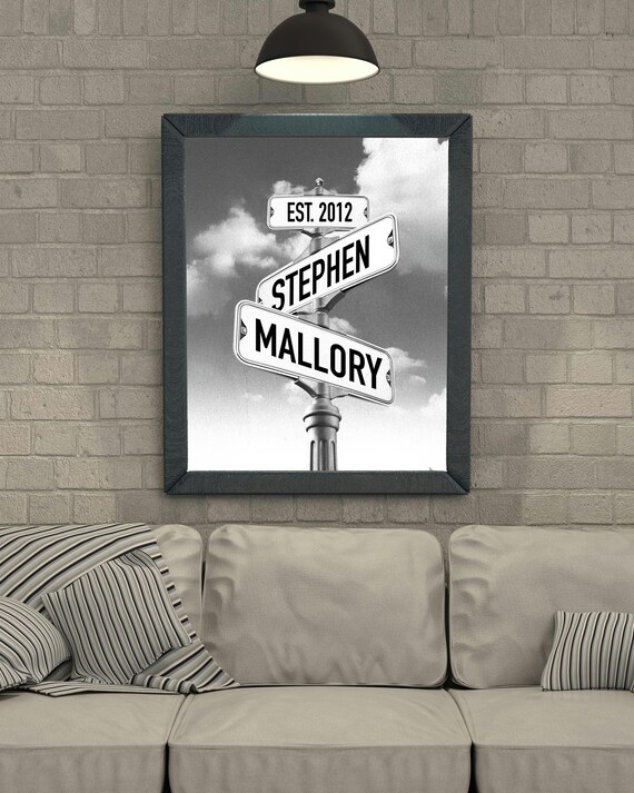 Personalized Street Sign Engagement Gift for Couples