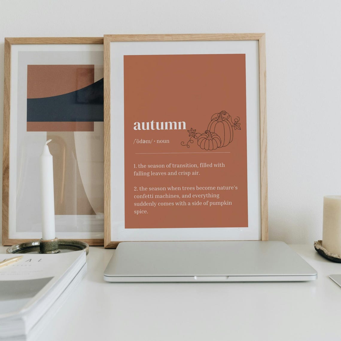 Autumn Definition Burnt Orange Pumpkin Spice Fall Dictionary Poster - Image 2