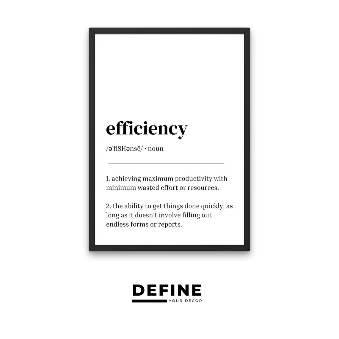 Efficiency Productivity Funny Definition Print Set of Two Office Decor - Image 3