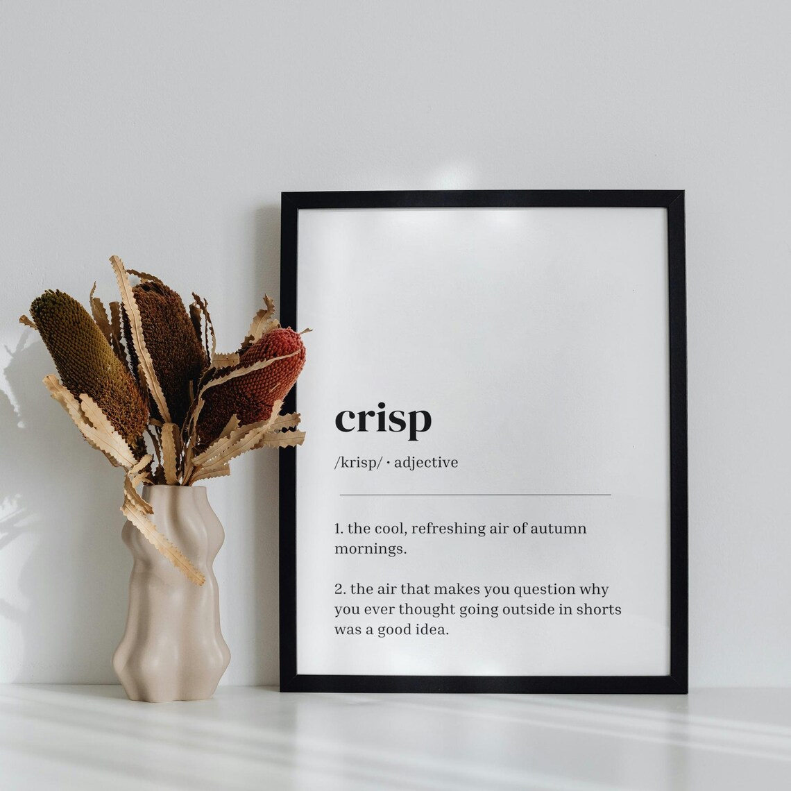 Crisp Definition Minimalist Autumn Air Funny Dictionary Quote Poster - Image 3