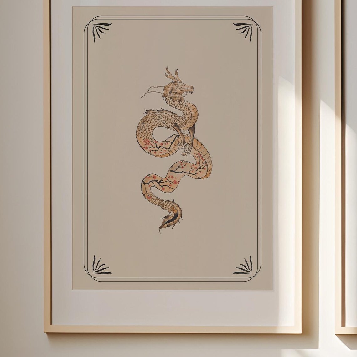 Vintage Dragon Poster, Retro Illustration