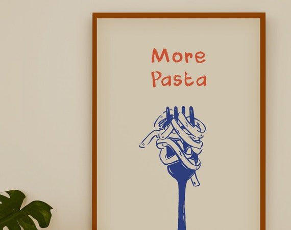 Pasta and Spaghetti Retro Italian Diner Food Poster