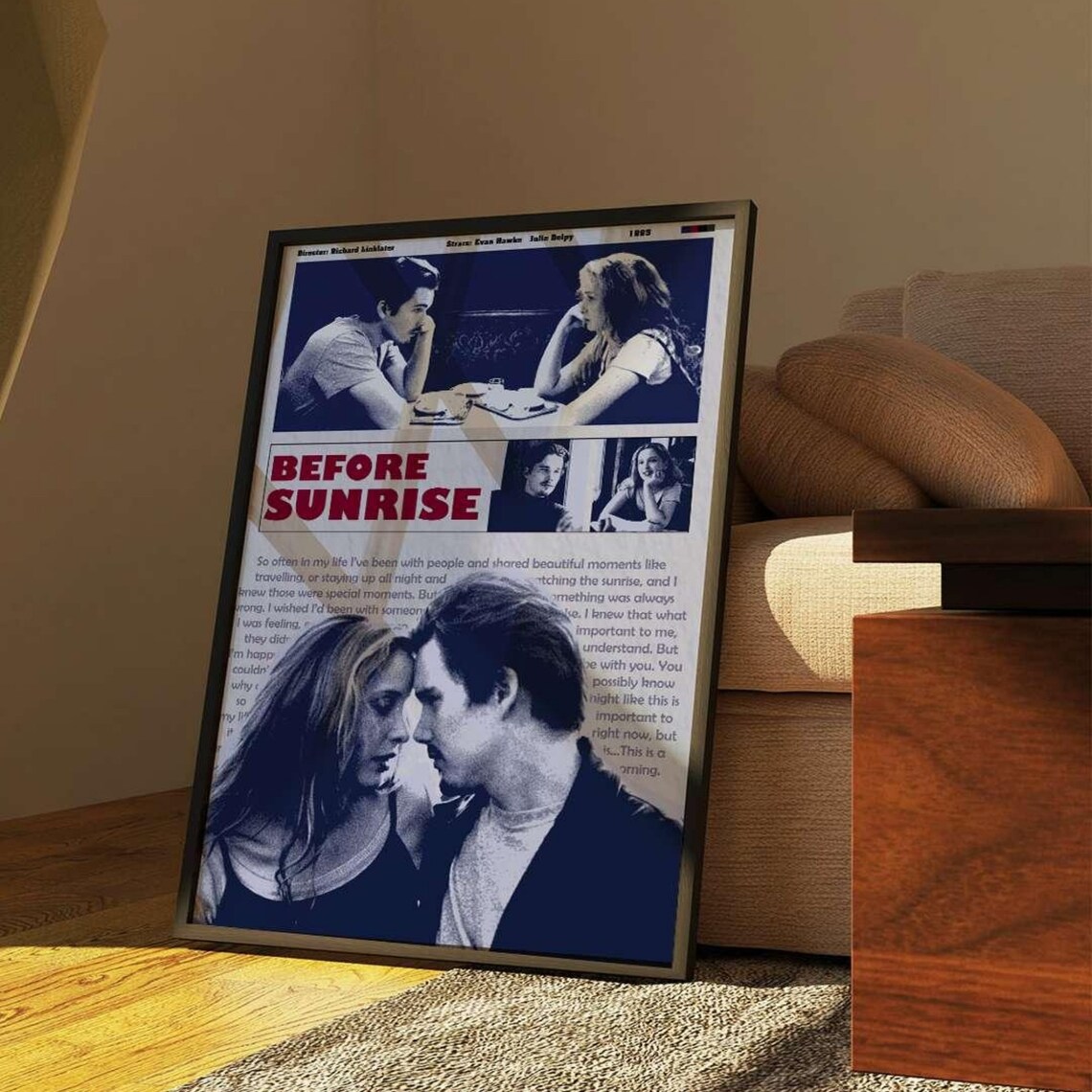 Before Sunrise Vintage Movie Poster Art Print