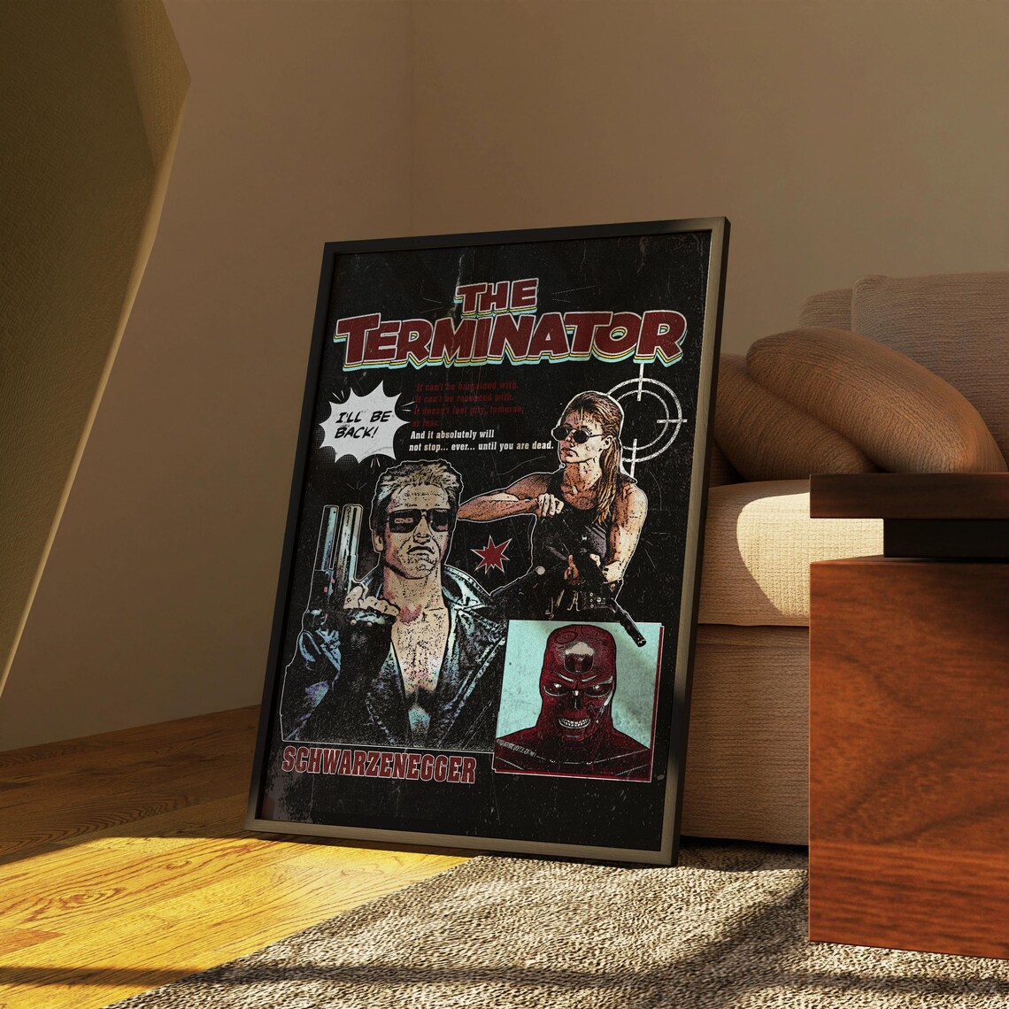 The Terminator Retro Collage Movie Poster Schwarzenegger Art