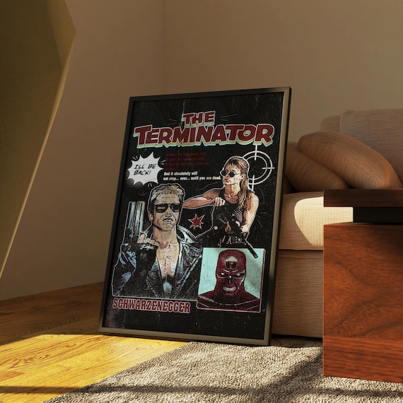 The Terminator Retro Collage Movie Poster Schwarzenegger Art