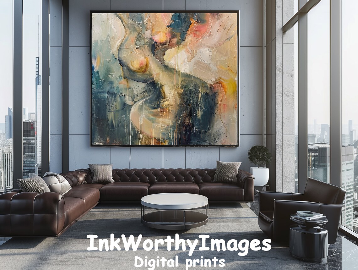 Ethereal Abstract Fluid Art Print, Organic Shapes - Image 5
