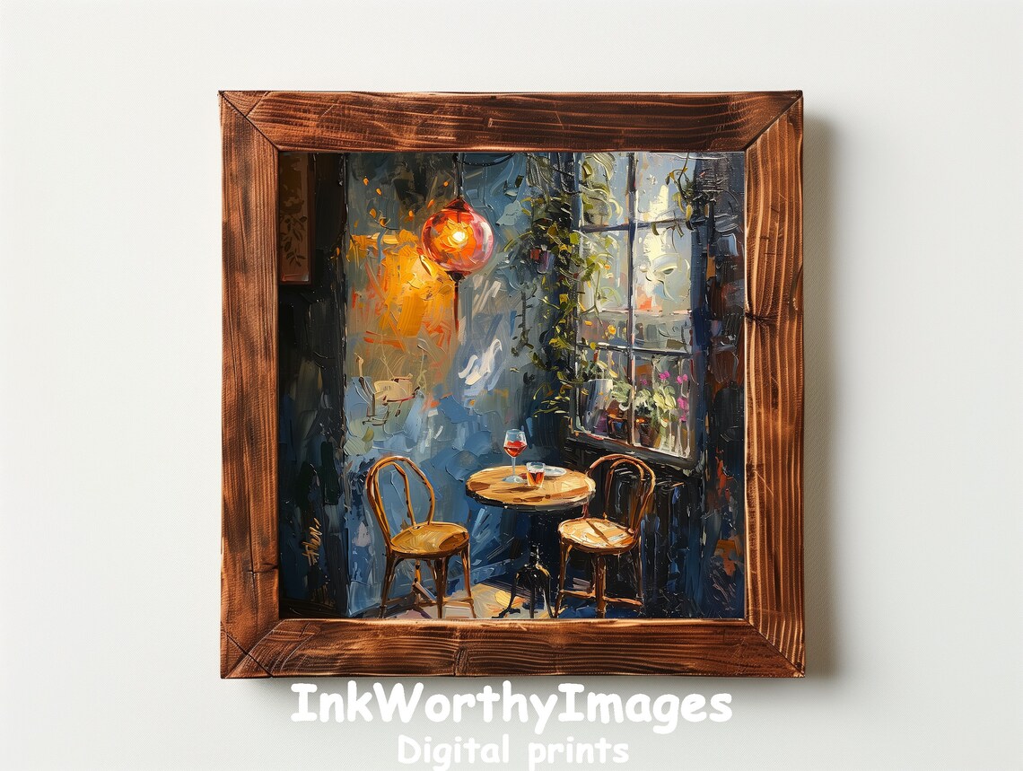 Cozy Restaurant Corner, Vintage Romantic Wall Art - Image 2
