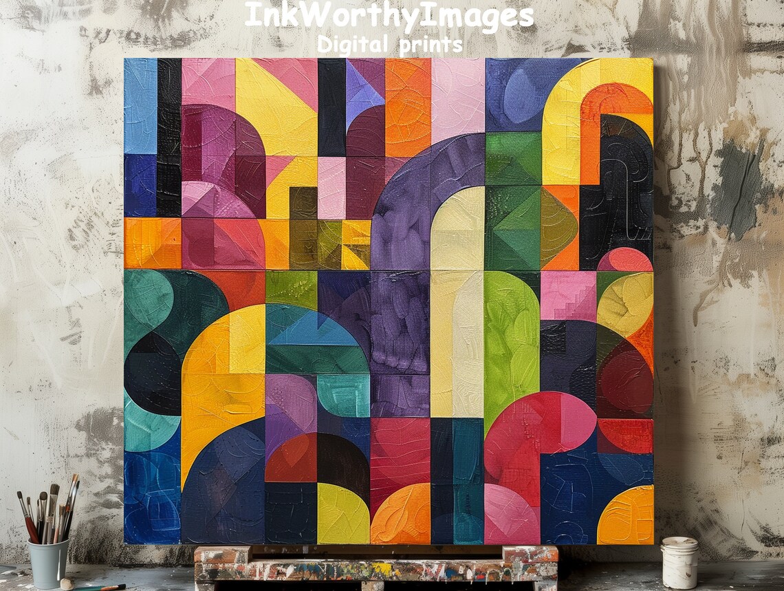 Colorful Geometric Shapes, Abstract Modern Decor