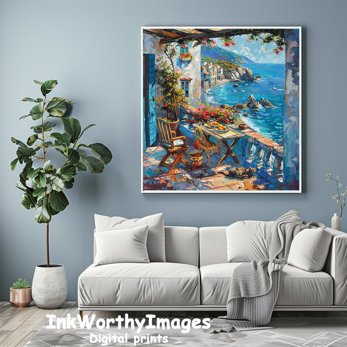 Mediterranean Coastal Terrace, Scenic Ocean View - Image 2