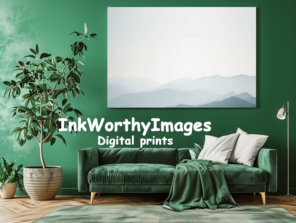 Minimalist Mountain Layers, Serene Abstract Landscape - Image 3