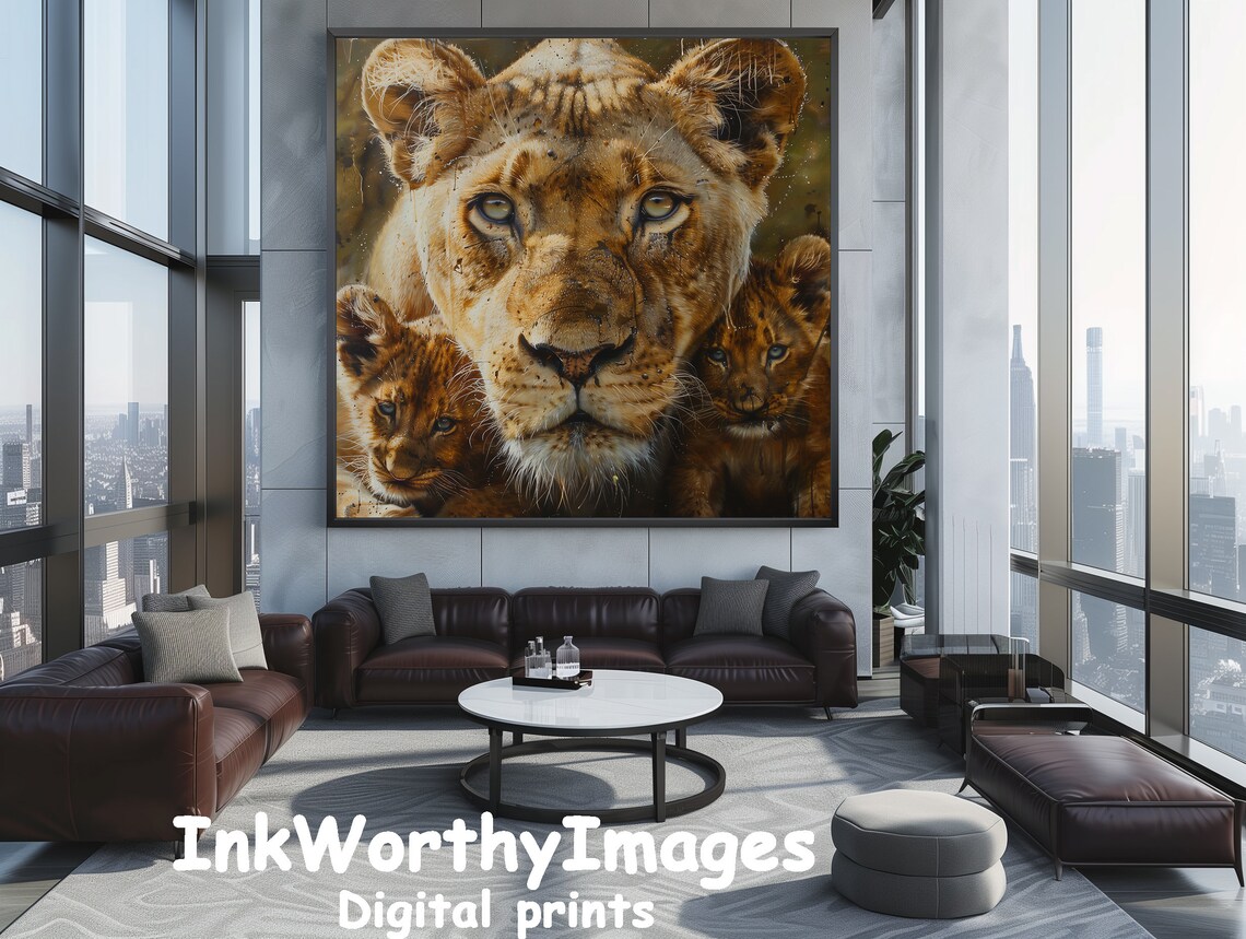 Lioness With Cubs, Majestic African Safari Portrait - Image 5