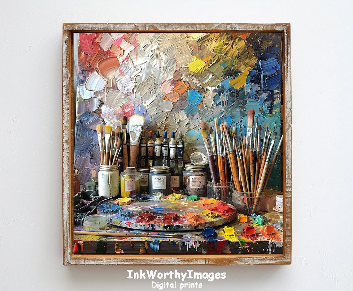 Artist's Palette and Brushes, Abstract Wall Art - Image 6