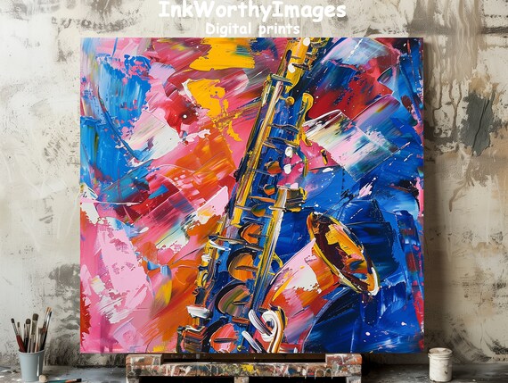 Saxophone Serenade, Vibrant Jazz Decor