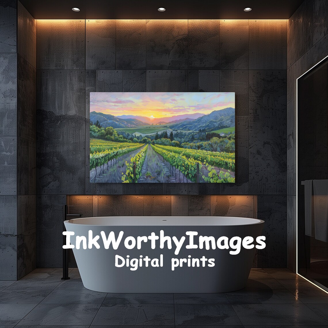 Sunset Over Vineyard, Italian Countryside Landscape - Image 5