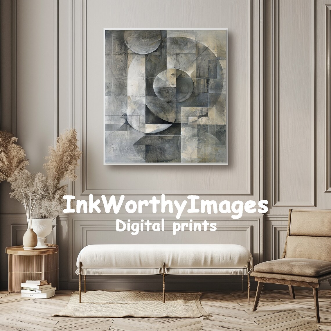 Monochrome Geometric Modern Abstract Art Print - Image 6