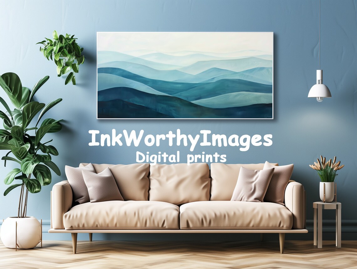 Mountain Layers Art Print, Serene Abstract Landscape - Image 4