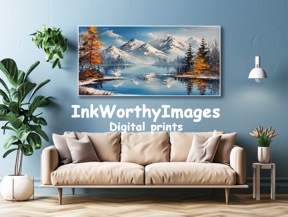 Winter Wonderland Majestic Mountain Landscape, Impressionist - Image 4