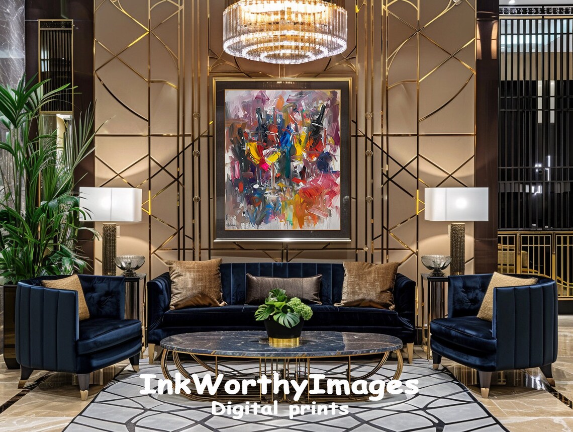 Abstract Wine Glasses, Modern Wall Decor - Image 5