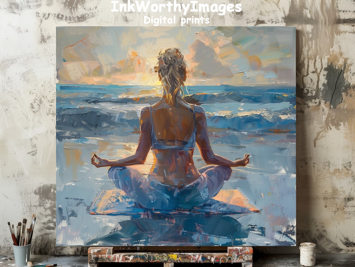 Meditation By The Sea, Peaceful Beach Art Print
